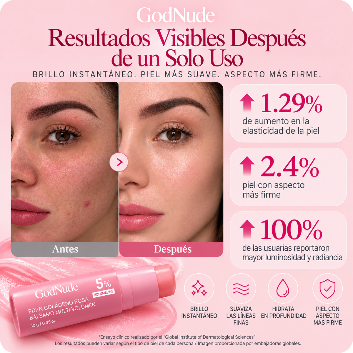 GodNude PDRN Pink Collagen Multi-Use Balm Stick